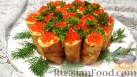 Рыбные блины с красной икрой